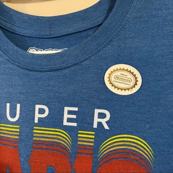 Nintendo Super Mario Bros Blue Graphic Woman's Tee T-Shirt | BNWT - Picture 4 of 5